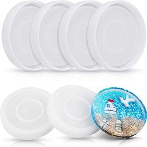 DIY Round Silicone Coaster Molds - 6 Pieces