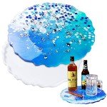 Round Resin Art Tray with Irregular Edges