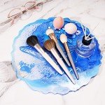 Round Resin Art Tray with Irregular Edges