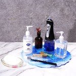 Round Resin Art Tray with Irregular Edges