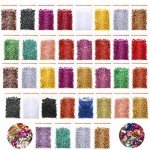 36 Pack Crushed Glass Glitter for Resin Crafts