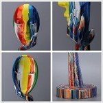 Colorful Abstract Resin Thinker Statue Sculpture