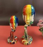 Colorful Abstract Resin Thinker Statue Sculpture
