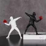 Flower Thrower Resin Sculpture for Home Decor