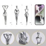 Silver Thinker Statue Set for Modern Home Decor