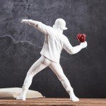 Banksy Flower Thrower Resin Art Sculpture Decor