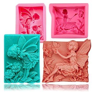 2PCS 3D Fairy Flower Silicone Molds for Crafts