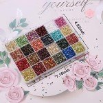 24-Color Crushed Glass Glitter for Resin Art