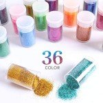36-Color Extra Fine Glitter Set for Crafts