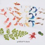 18 Sheets Goldfish & Koi Pond Resin Stickers