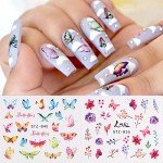 29 Holographic Flower Nail Art Decals Sheets