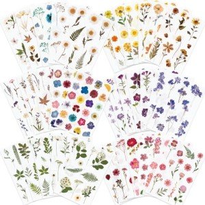 Pressed Flower Resin Stickers - 486 Assorted Pieces