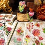 Holographic Gold Foil Floral Stickers - 240pcs