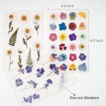 Pressed Flower Resin Stickers - 486 Assorted Pieces