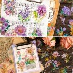 Holographic Gold Foil Floral Stickers - 240pcs
