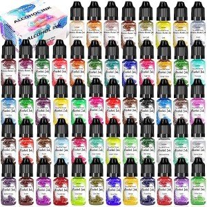 Vibrant Alcohol Ink Set – 56 Colors (10ml)