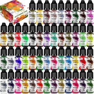 Vibrant 48-Color Alcohol Ink Set for Resin