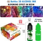 Vibrant 48-Color Alcohol Ink Set for Resin
