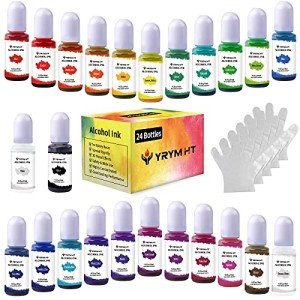 Vibrant 24-Color Alcohol Ink Set for Resin Art