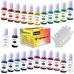 Vibrant 24-Color Alcohol Ink Set for Resin Art