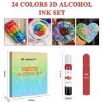 Vibrant 24-Color Alcohol Ink Set for Resin Art