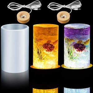 Cylinder Light Resin Mold Set with Base Stand
