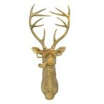 Bronzed Deer Head Resin Wall Art Decor