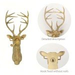 Bronzed Deer Head Resin Wall Art Decor