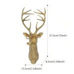 Bronzed Deer Head Resin Wall Art Decor