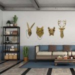 Bronzed Deer Head Resin Wall Art Decor