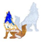 Howling Wolf Silicone Resin Mold for Wall Art