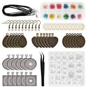Resin Jewelry Molds Kit with Pendants & Tools