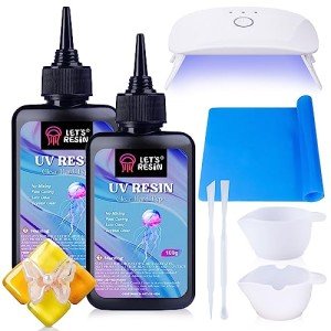 UV Resin Starter Kit with Light & Silicone Mat