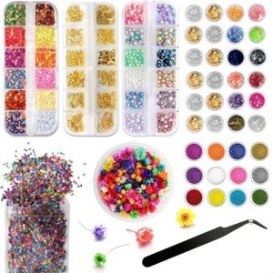 Beginner's UV Resin Art Kit with Glitter & Flowers