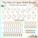 264-Piece Open Bezels Kit for Resin Jewelry