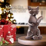 Whimsical Cat Figurine with Glasses - 4" Tall