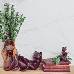 Whimsical Cat Figurine with Glasses - 4" Tall