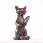 Whimsical Cat Figurine with Glasses - 4" Tall