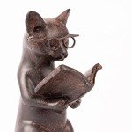 Whimsical Cat Figurine with Glasses - 4" Tall