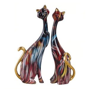 Resin Cat Art Sculptures for Home Decoration