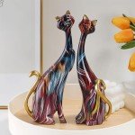 Resin Cat Art Sculptures for Home Decoration