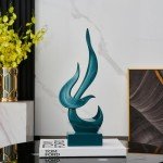 Green Flame Statue - Modern Resin Art Decor