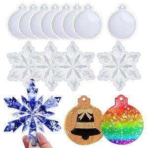 12PCS Christmas Resin Molds for DIY Ornaments