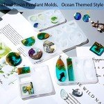 4 Pack Ocean Style Resin Pendant Molds