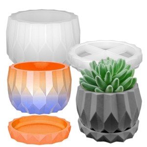 Diamond Shape Silicone Planter Mold Set for DIY