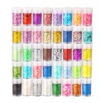 40-Color Chunky & Fine Holographic Glitter Mix