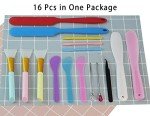16-Piece Silicone Stir Sticks and Mixing Tools Set
