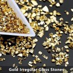 Gold Irregular Crushed Glass Chips for Crafts