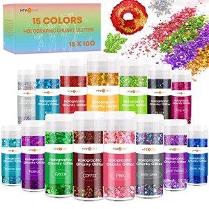 Holographic Chunky Glitter Set - 15 Vibrant Colors