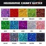 Holographic Chunky Glitter Set - 15 Vibrant Colors